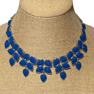 Charming Charlie Petals Collar Shaker Necklace Blue Silver Tone